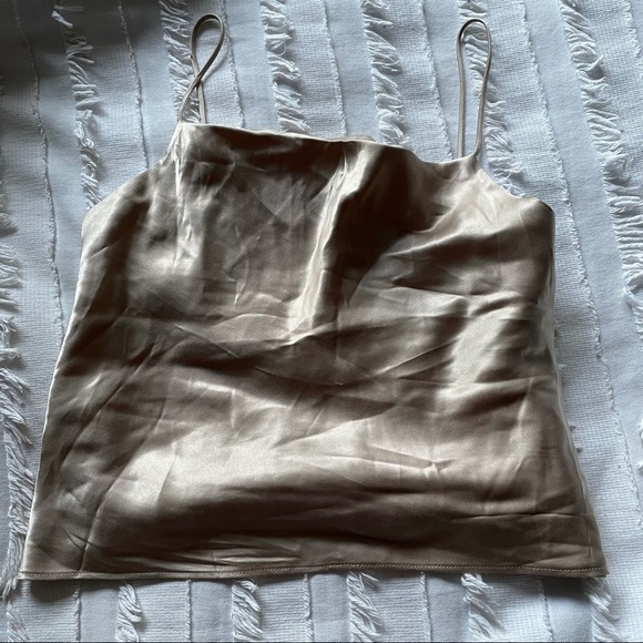 Zara Satin Effect Camisole - Size Small Taupe Grey - Picture 12 of 12